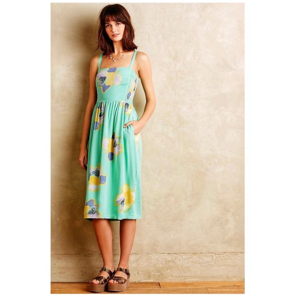 Anthropologie Corey Lynn Calter Sketchbook Floral Midi Dress - Size Small